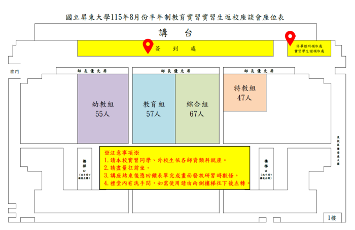 【公告】115年8月份半年制教育實習第一次集中返校座談圖片